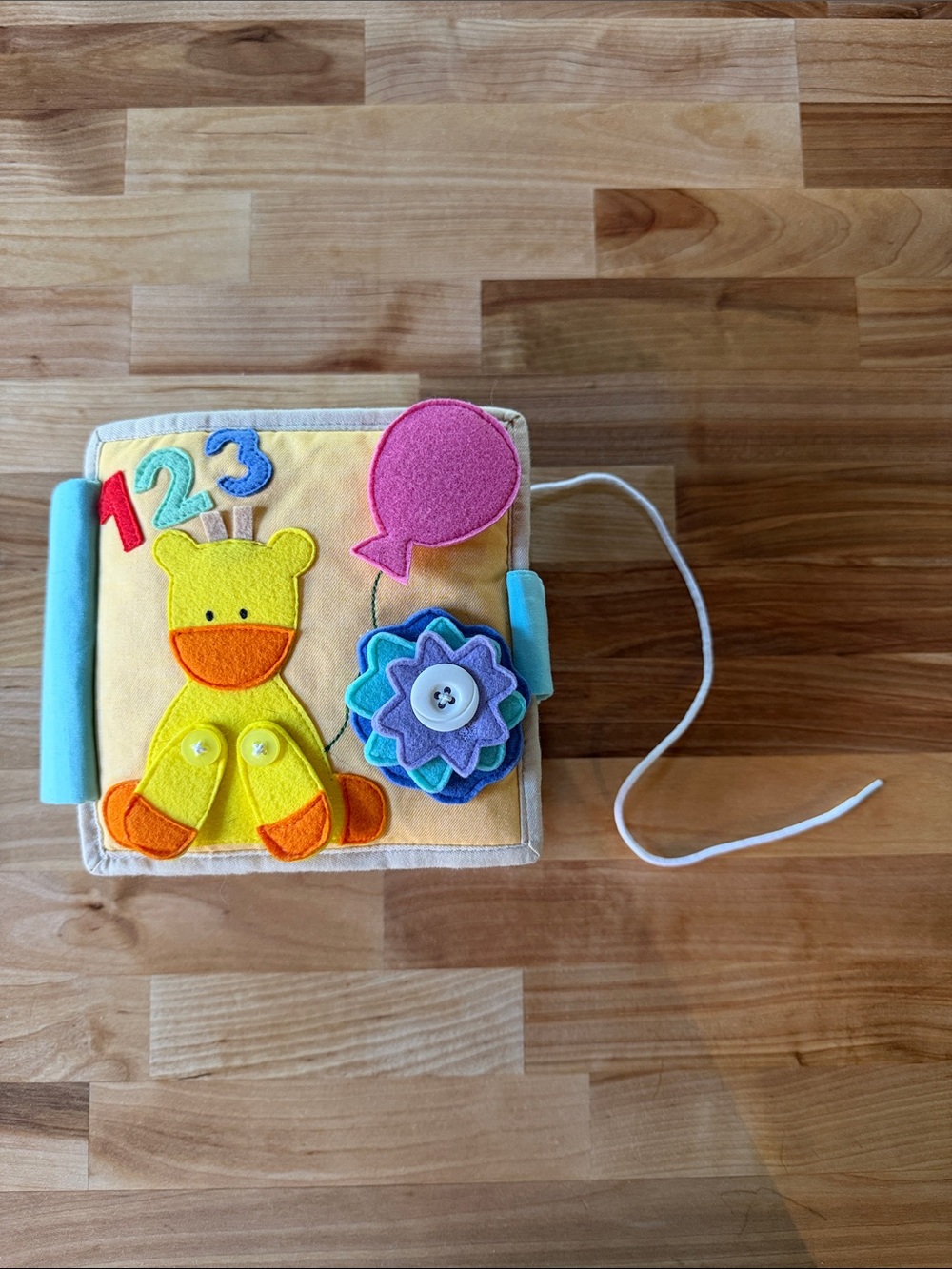 Soft Yellow Giraffe Activity Quiet Book for Kids